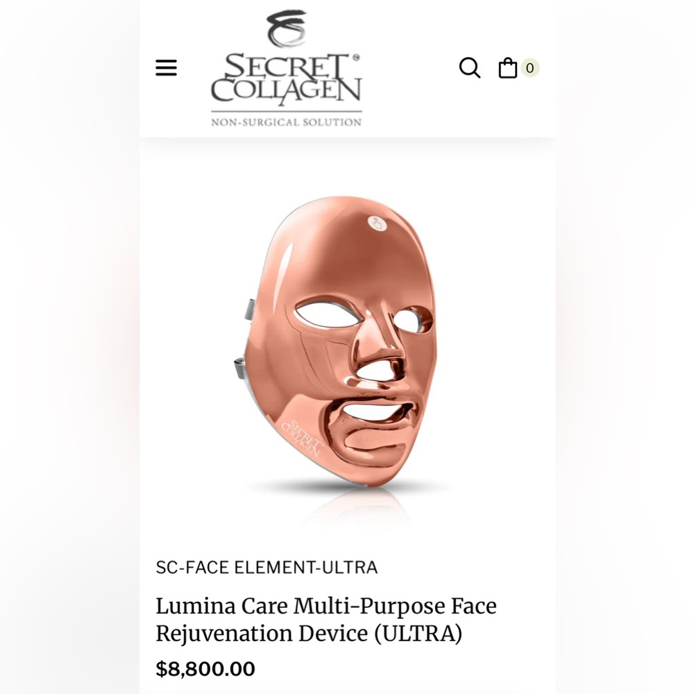 Secret Collagen LED face mask| Rose Gold Face Rejuvenation Device | 8K MSRP